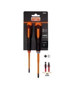 Bahco Eristettyjen ruuvimeisselien sarja ERGO™ Combi 2 kpl - SL5/PZ1 SL6/PZ2 - 1000V VDE