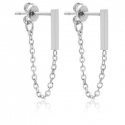 VAAXF266S Modern Stainless Steel Earrings with Chains