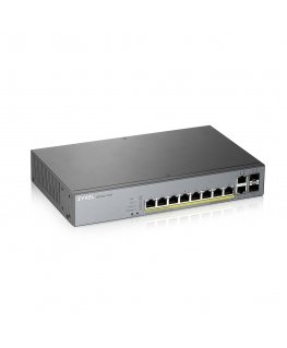 Zyxel GS1350-12HP-EU0101F tīkla pārslēgs Vadīts L2 Gigabit Ethernet (10/100/1000) Power over Ethernet (PoE) Pelēks