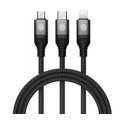 Кабель Energea Sheath Key 2в1 USB-C до USB-C/USB-A 480Mbps 60Вт 15см графитовый Кабель Energea Sheath Key 2в1 USB-C до USB-C/USB-A 480Mbps 60Вт 15см графитовый