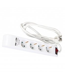 ATR Pagarinātājs 4-vietīgs 1.4m a|su|s|USB 2.1A 3x1.5mm KF-GSB-04KU3X1.5|1.4M