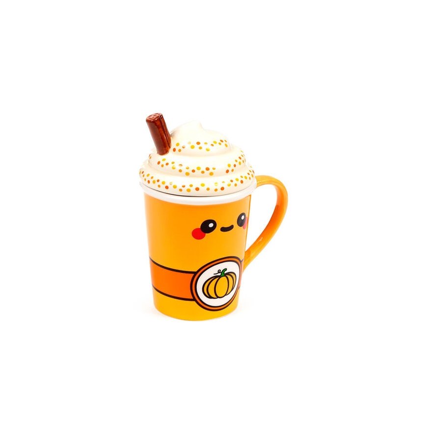 Puckator Foodiemals Latte kõrvitsatass kaanega 325ml