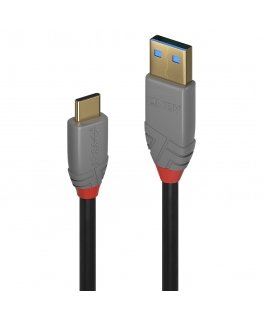 Lindy 36910 USB кабель 0,5 m USB C USB A Черный, Серый
