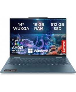 Lenovo Yoga 7 2-in-1 14AKP10 Ryzen AI 5 340 14,0" WUXGA kosketusnäyttö OLED 400 nits kiiltävä 60 Hz 16 GB LPDDR5-6400 SSD512 Rad