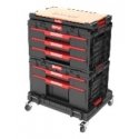 Q-Brick sahtlite komplekt rullplatvormil Qbrick System ONE 2.0 töökoja sahtlite komplekt nr 4