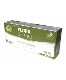 VetFood Flora Defense for diarrhea, stomach and gut health in dogs and cats, 60 capsules.