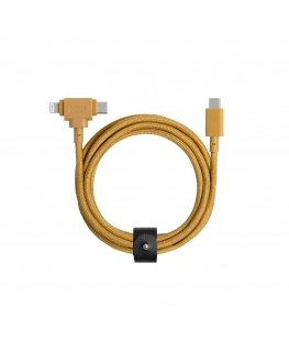 Native Union Belt Cable Duo USB kabelis 1,5 m USB C USB C/Lightning Geltona
