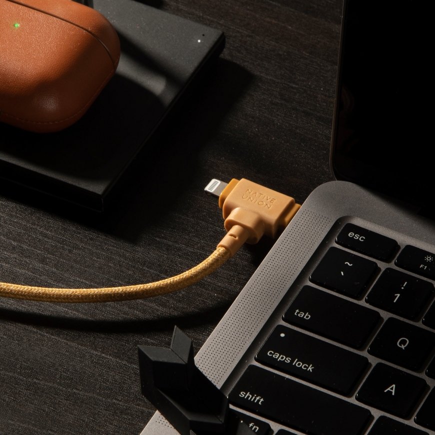 Native Union Belt Cable Duo USB kabelis 1,5 m USB C USB C/Lightning Dzeltens – 3