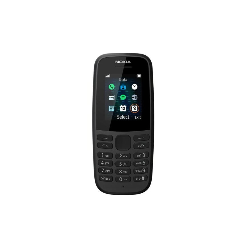 Nokia 105 (2019) 4,5 cm (1.77") 73,2 g Melns Tālrunis ar papildiespējām