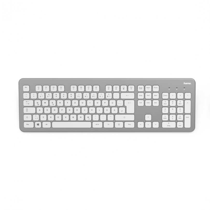 Hama KW-700 keyboard Office RF Wireless QWERTZ German Silver, White – 2