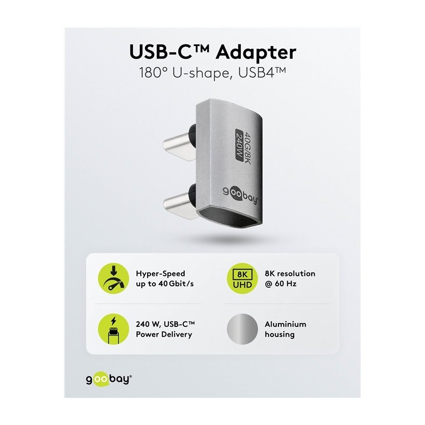 Goobay 74446 kaabli soomuutja USB-C Hõbe – 3