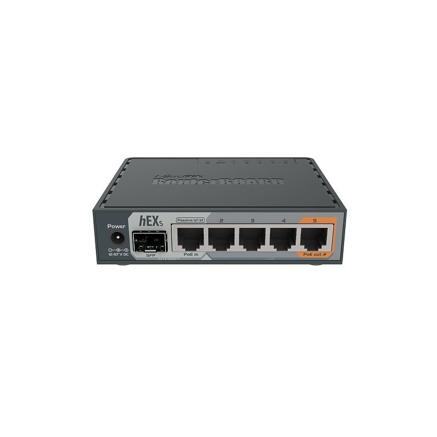 Mikrotik hEX S ar vadiem pievienojams rūteris Tīkls Gigabit Ethernet Melns
