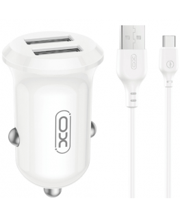 XO CC67 Automašīnas lādētājs 2xUSB 12W + Type C kabelis