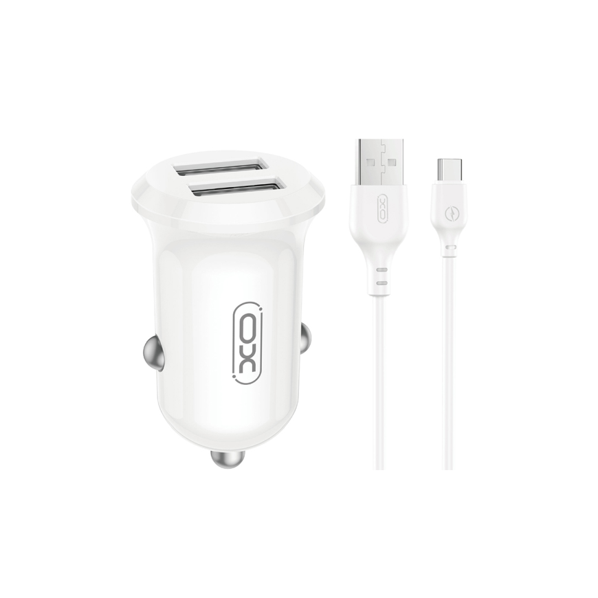 XO CC67 Car charger 2xUSB 12W + Type C cable