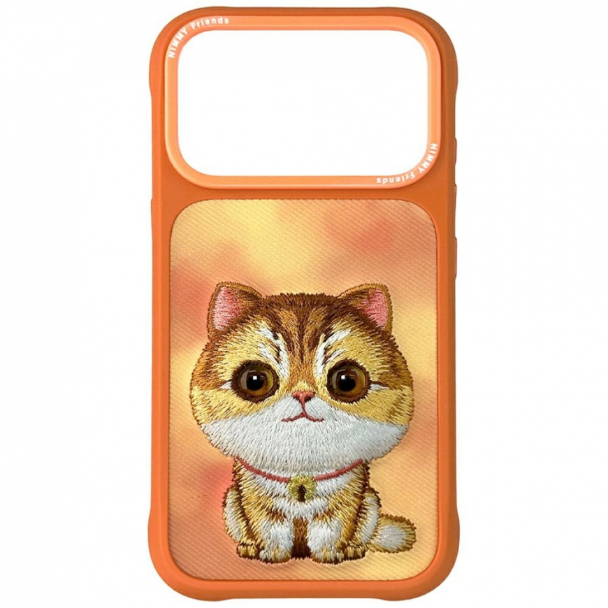 Etui Nimmy Big Eyed Pet 2.0 Cat do iPhone 17 Pro pomarańc