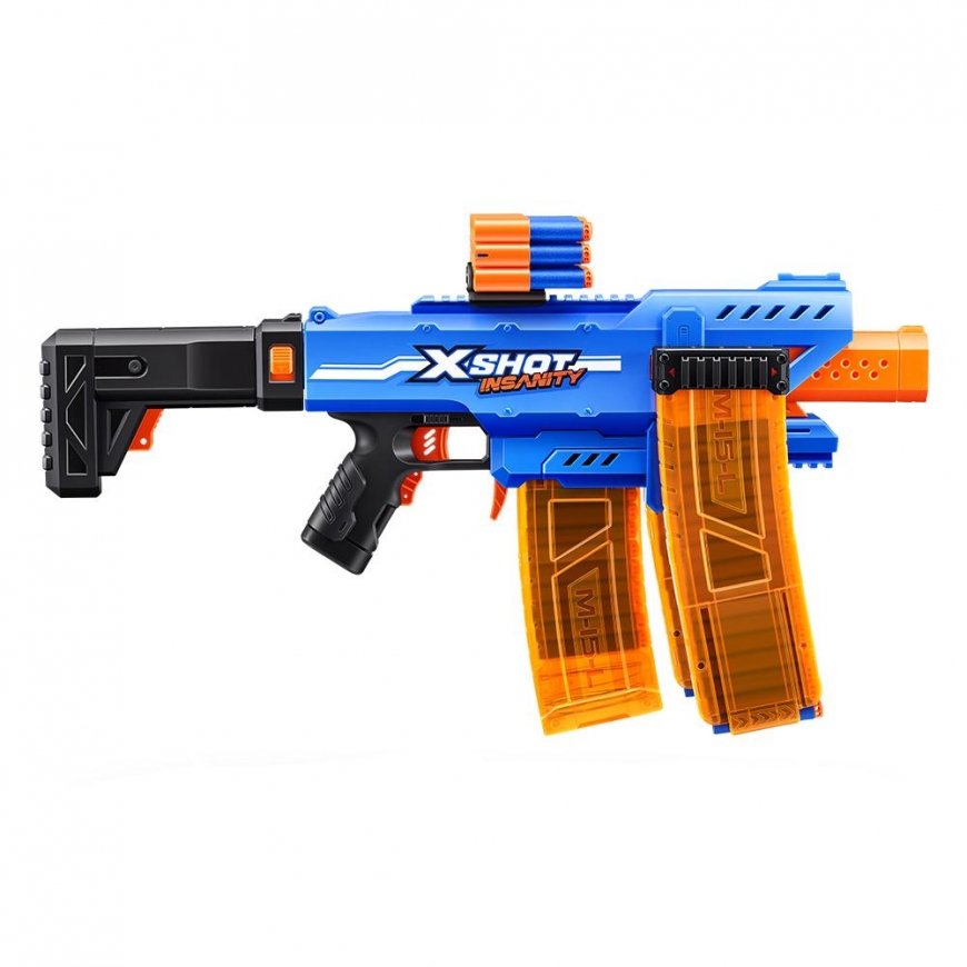 Zuru X Shot Insanity automatic launcher and 72 darts