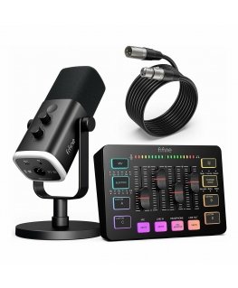 FIFINE AmpliGame KS5 Set | AM8 Microphone | SC3 Gaming Audio Mixer | L9 XLR Cable