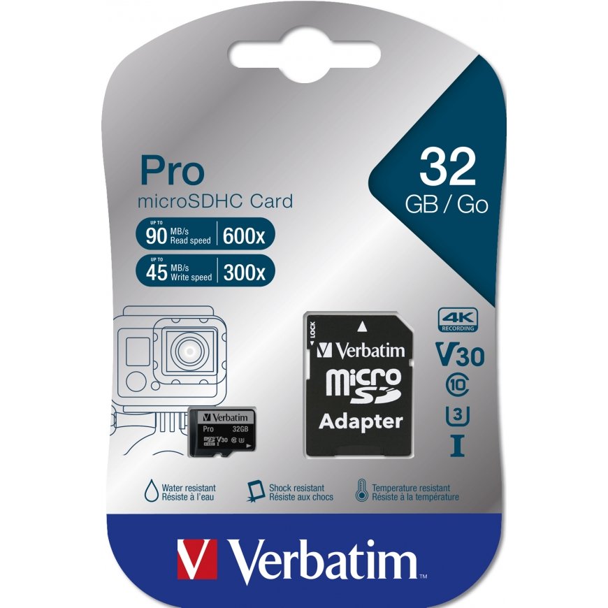 Verbatim Pro 32 GB MicroSDHC UHS Class 10 – 3