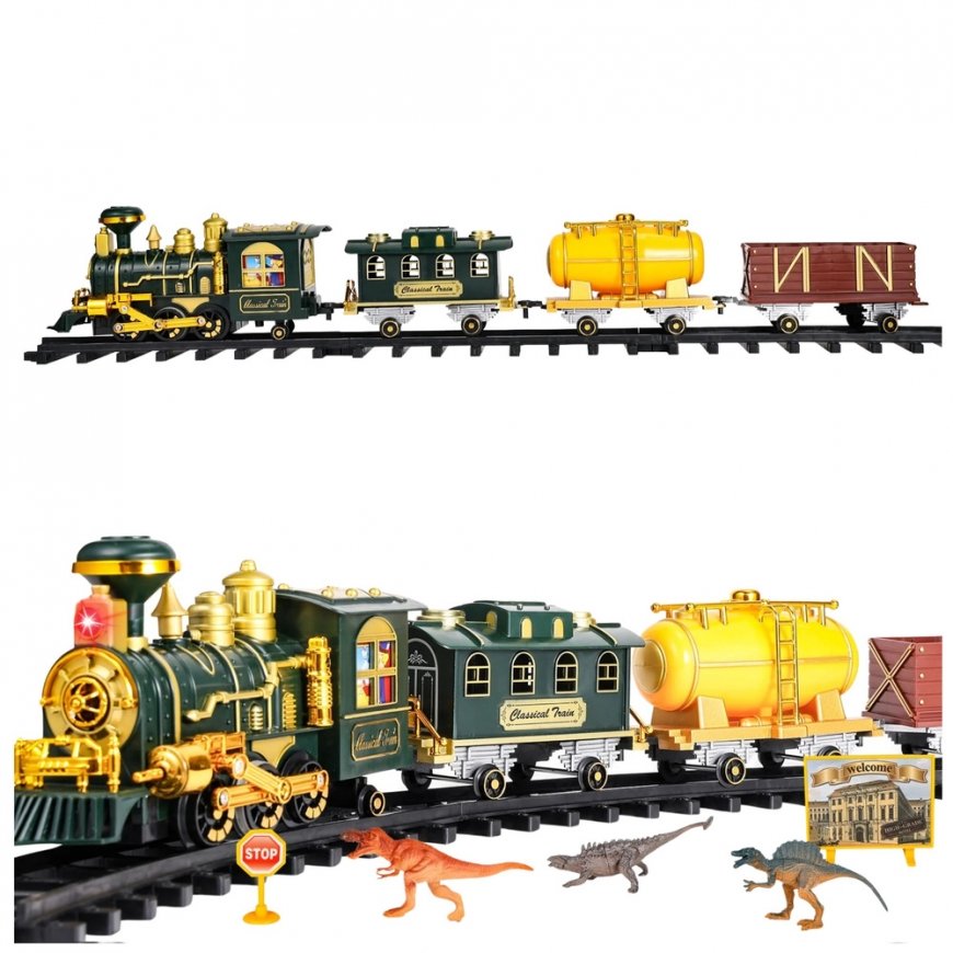 Lean Toys Electric Train with Dinosaurs and Remote Control