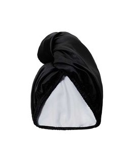 Glov divpusējs mikrošķiedras un vegāna atlasa matu turbanis, ātri žūstošs, nekraujējošs, atlasa rozā krāsā.