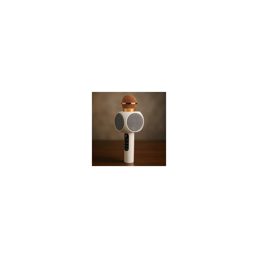 Riff WS-1816 16W karaoke BT mikrofonas su LED 360 Baltas