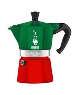 Bialetti 0005322 manuālais kafijas pagatavošanas rīks Mokas kafijas katliņš 0,13 L Zaļš, Sarkans