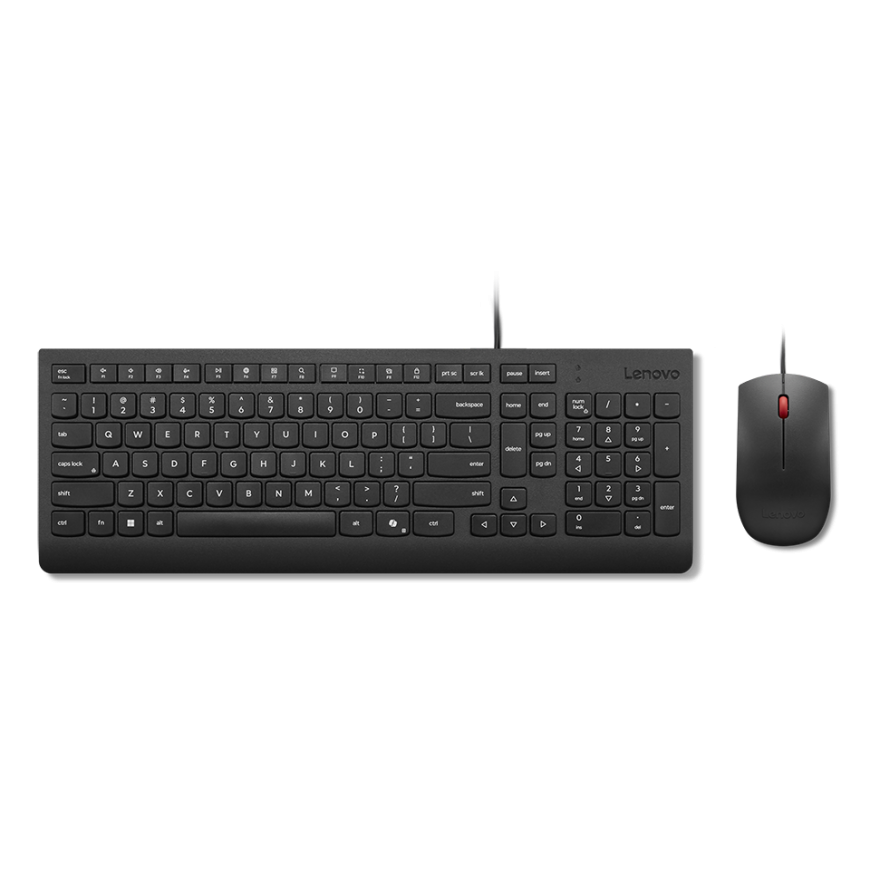 LENOVO Essential Wireless USB Keyboard + Mouse Set – USB, Black