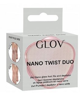 Glov Nano Twist Duo 2in1 pemzos ir nano stiklo epiliatorius, rožinis