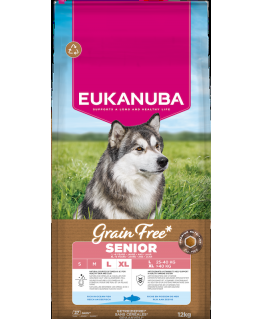 Sausa barība suņiem - Eukanuba Senior Large Grain Free ocean fis