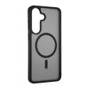 FoneKit MagSafe-yhteensopiva Soft Touch suojakuori, Samsung Galaxy S25 FE, musta/harmaa