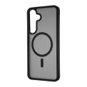 FoneKit MagSafe-yhteensopiva Soft Touch suojakuori, Samsung Galaxy S25 FE, musta/harmaa