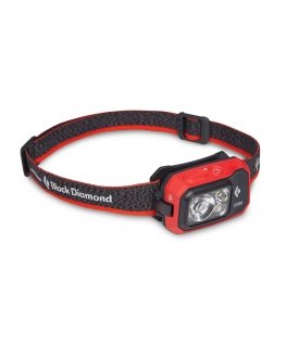 Black Diamond Storm 450 musta, Punainen Taskulamppu otsanauhalla