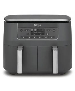 Ninja DZ300EU rasvakeitin Kaksois 7,6 L Erillinen 2400 W Kuumakiertoilmakypsennin Harmaa