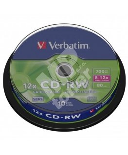 Verbatim CD-RW 700MB 8-12x kūka kaste 10