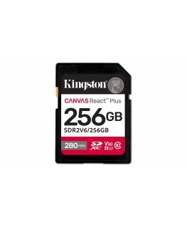 Kingston Technology 256GB Canvas React Plus SDXC UHS-II 280R/150W U3 V60 for Full HD/4K