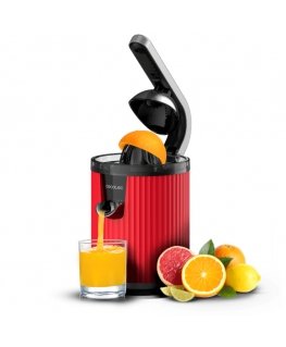 Cecotec Xqueeze RetroJuice 600 Lēns sulas spiedējs 600 W Melns, Sarkans, Nerūsējošs tērauds