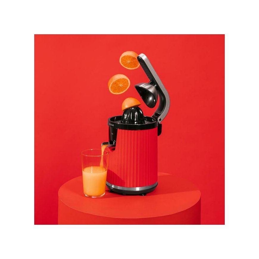 Cecotec Xqueeze RetroJuice 600 Hidas mehulinko 600 W musta, Punainen, Ruostumaton teräs – 4