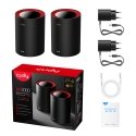 Cudy M3000 2-Pack Двухдиапазонный (2,4Ггц/5Ггц) Wi-Fi 6 (802.11ax) Черный, Красный 1 Внутренний