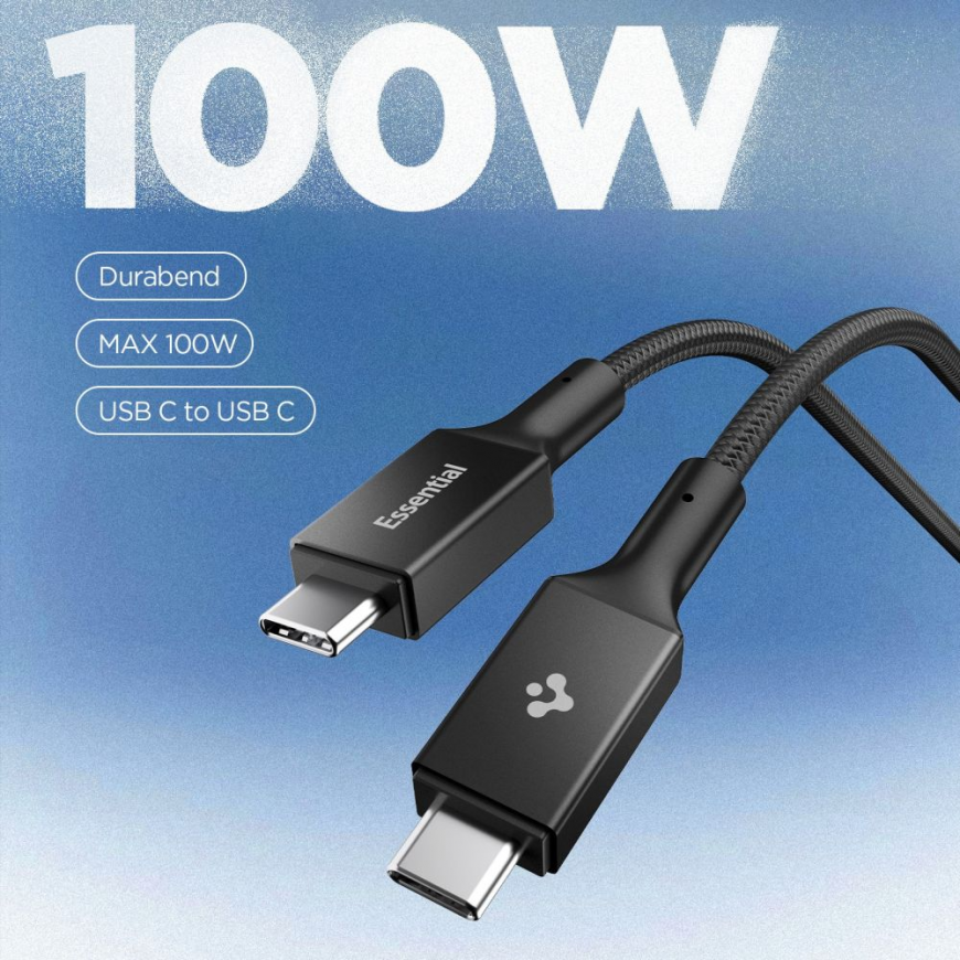SPIGEN EB10010CC ESSENTIAL TYPE-C CABLE 100W 100CM BLACK – 3