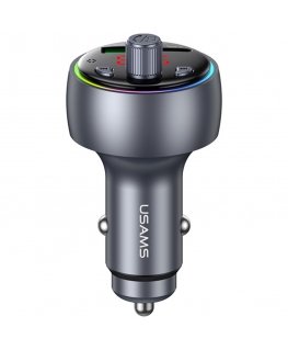 Car charger USAMS CC328 30W 1xUSB-A 1xUSB-C Bluetooth FM tarnish