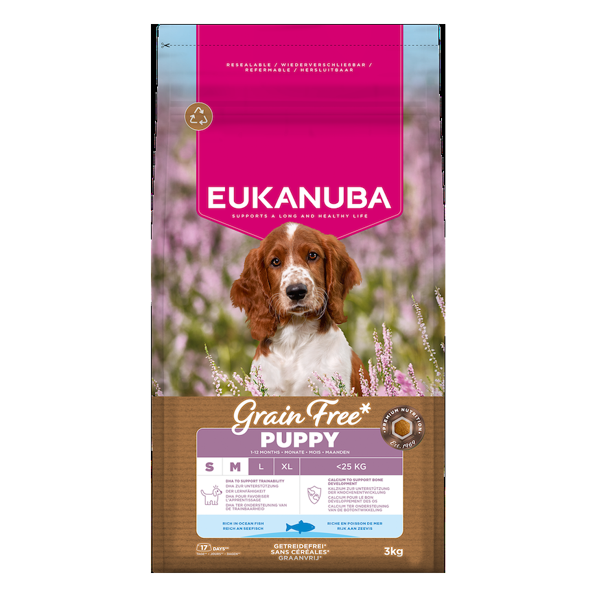 Sausa barība kucēniem - Eukanuba Puppy&Junior, Small&Medium, GRA