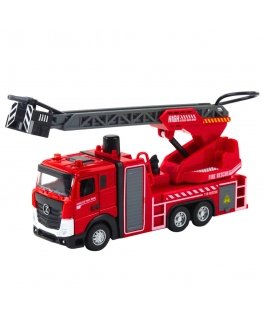 Lean Toys Fire Truck with Boom Hose Water Sprayer Lights Sounds