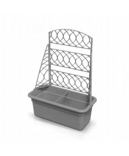 Prosperplast BLOMA Gray Stone Planter with Pergola