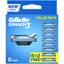 Gillette Mach3 käsitsi habemenuga tera kassett 8tk Gillette Mach3 käsitsi habemenuga tera kassett 8tk