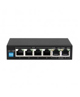 Extralink PoE Коммутатор KRIOS 4x Gigabit PoE/PoE+, 2x RJ45 Uplink Gigabit, 60W