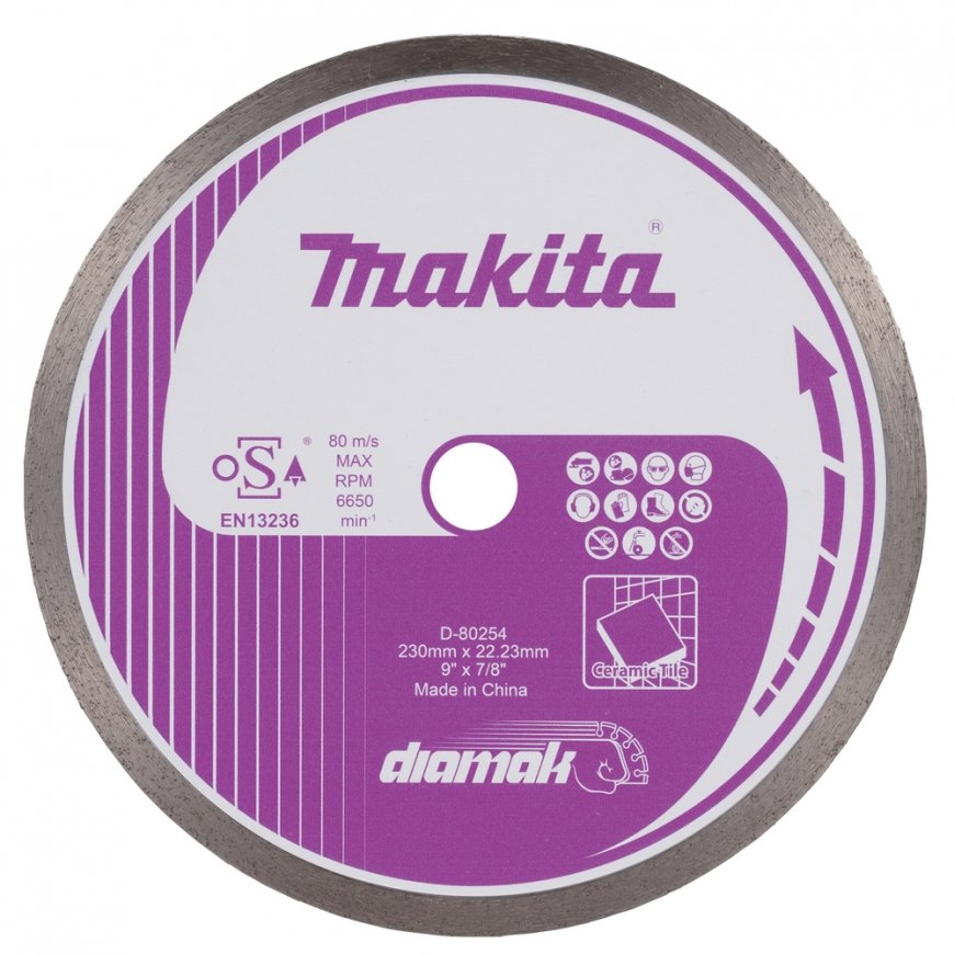 Makita D-80254 Deimantinis pjovimo disks, ø230 mm, paredzēts keramikas Flīzes griešanai