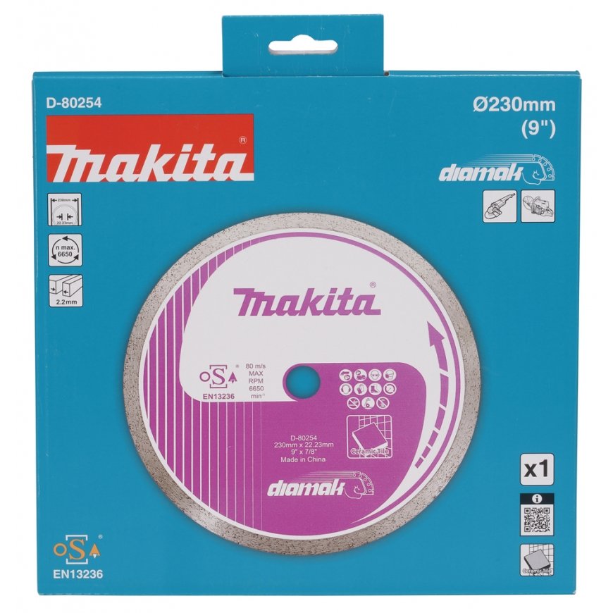 Makita D-80254 Deimantinis pjovimo disks, ø230 mm, paredzēts keramikas Flīzes griešanai – 2