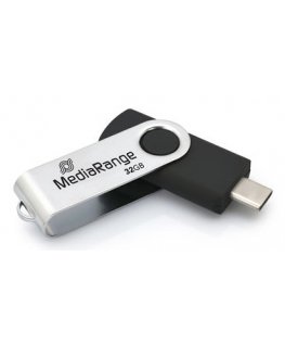 MediaRange MR1952 USB-muisti 32 GB USB Type-C 3.2 Gen 1 (3.1 Gen 1) musta, Hopea