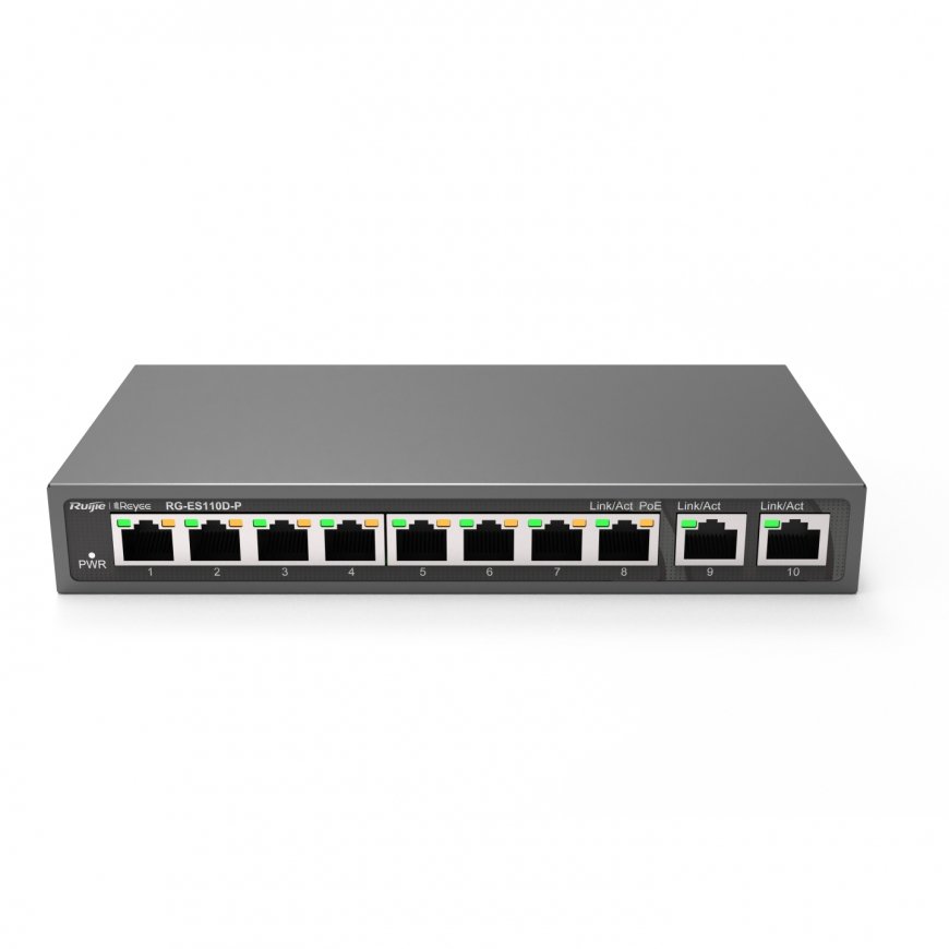 Ruijie Networks RG-ES110D-P tīkla pārslēgs Nepārvaldīts Fast Ethernet (10/100) Power over Ethernet ( – 2
