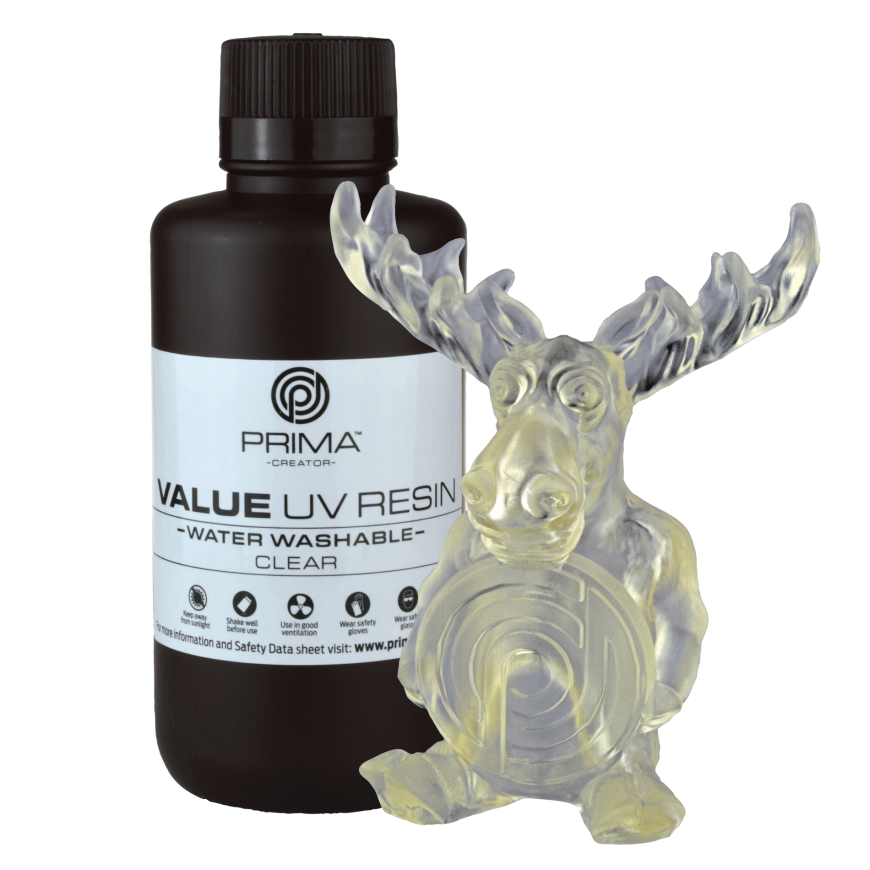 PrimaCreator Value water-washable resin for 3D printer 500ml - clear